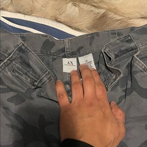 Armani Exchange Gray Cargo Shorts